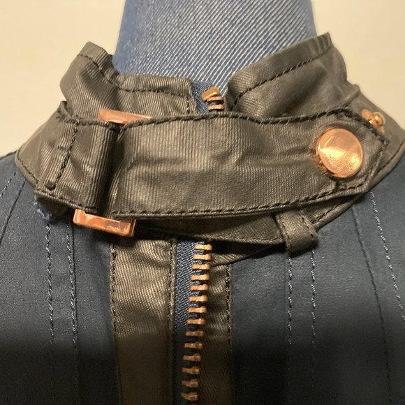 Zara Mens Zipper Jacket Blue with collar strap Size small - Picture 2 of 5